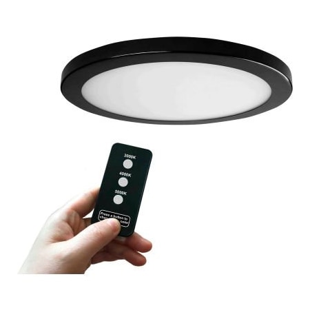 Amax Lighting Amax Lighting 11" Round Multi-Color Temperature LED Flush Mount Light, Rmt Cntrl, 30W, 120V, Black IWCD-SM11DL-BLK